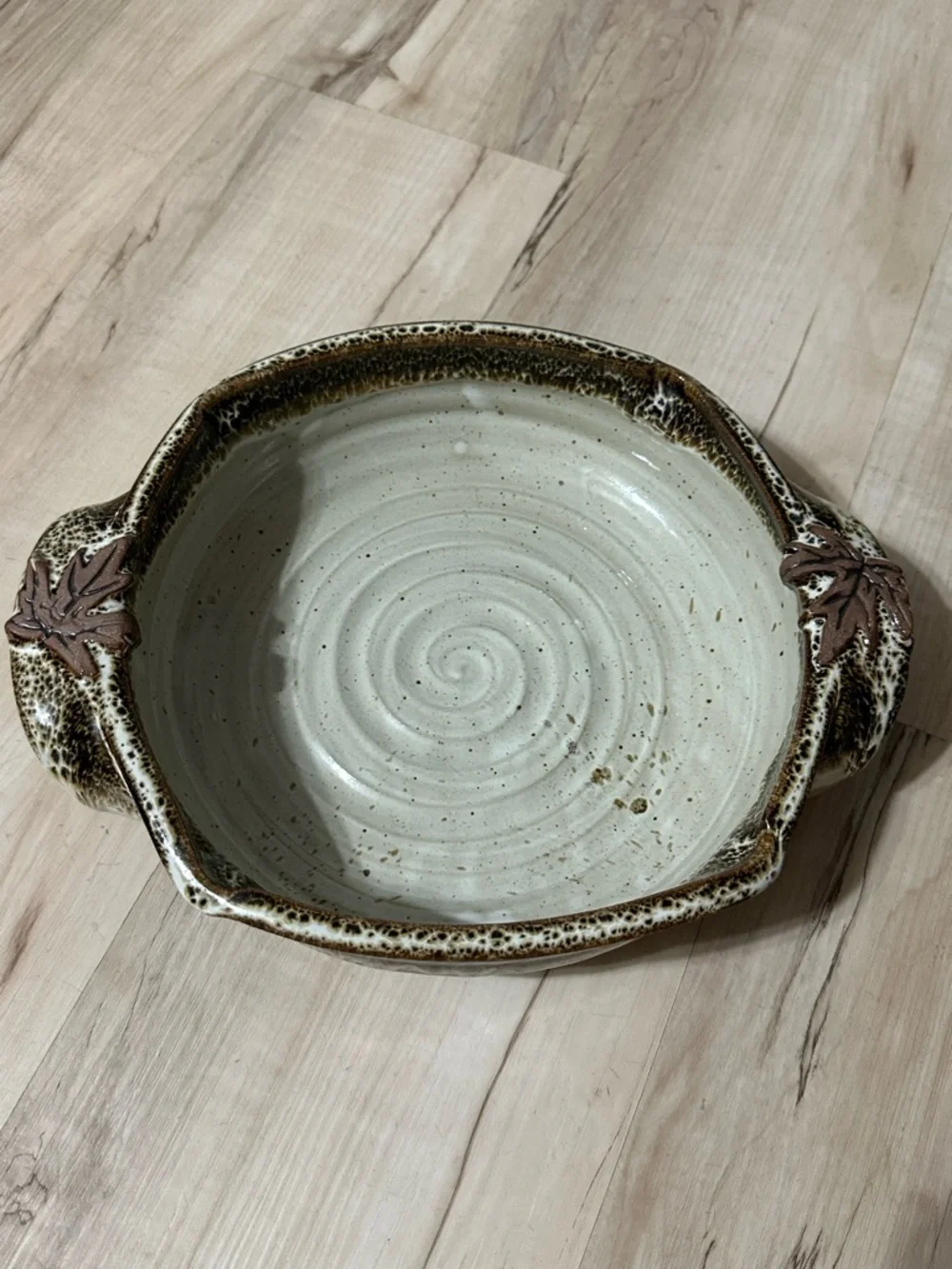 Alewine Pottery Leaf Baker Large Handthrown Ceramic‎ Pottery Baking Dish Artisan